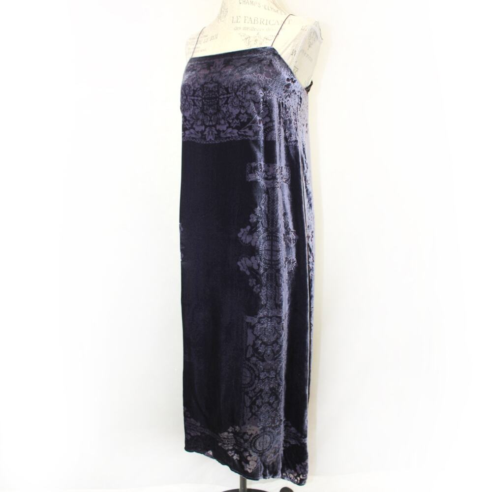 Floreat Anthropologie whimsy goth Dress Velvet Floral Straps Evening XS